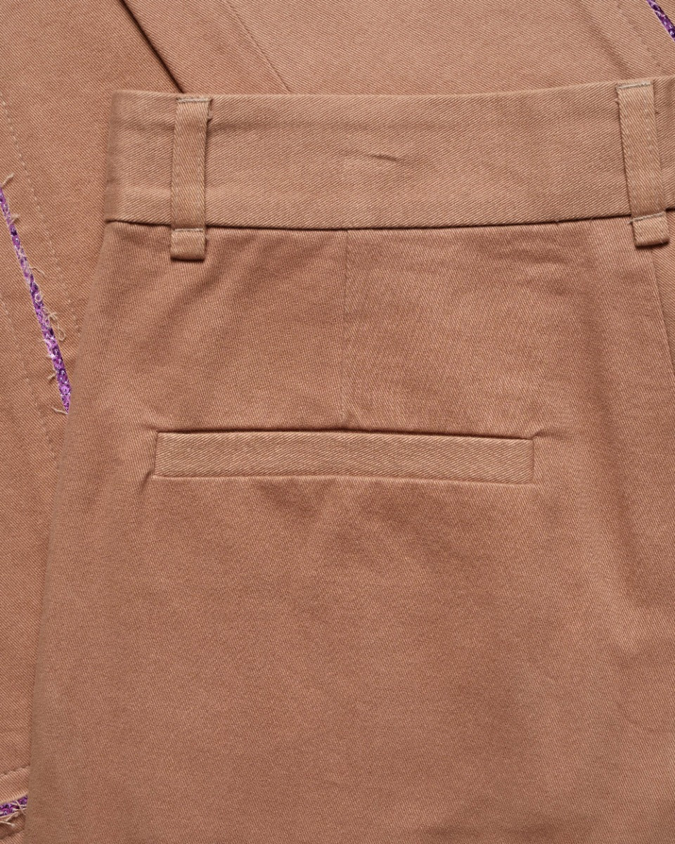 BLUEMARBLE sequin slit beige pants