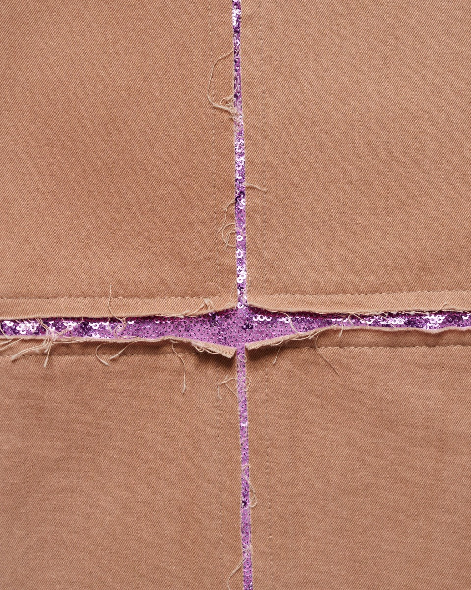BLUEMARBLE sequin slit beige pants