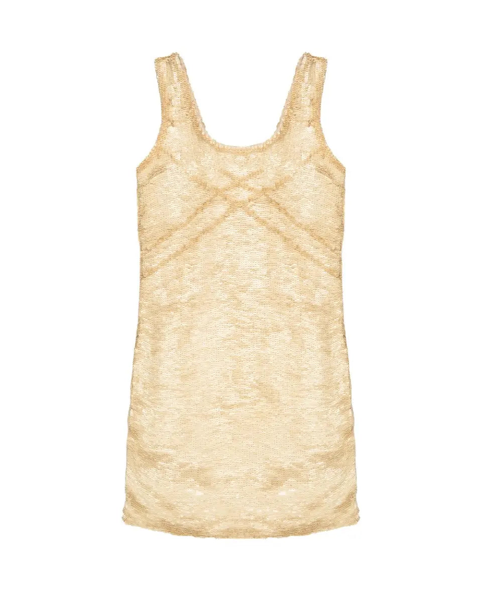 Blumarine sequin-emebellished cream mini dress