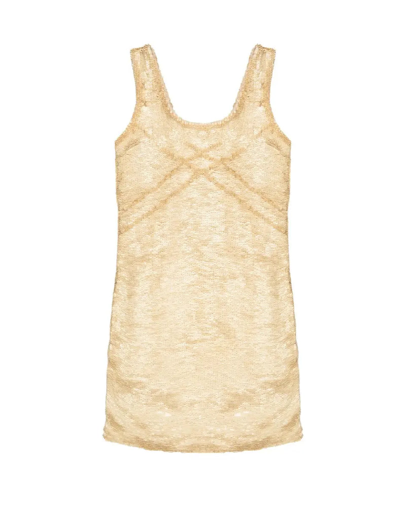 Blumarine sequin-emebellished cream mini dress thumbnail