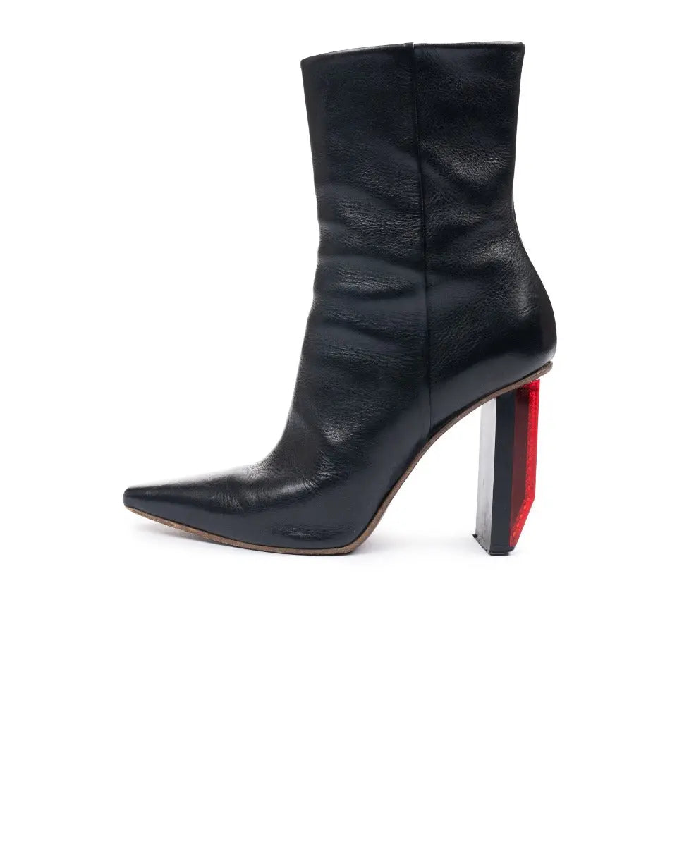Vetements Reflector leather ankle black boots Vetements