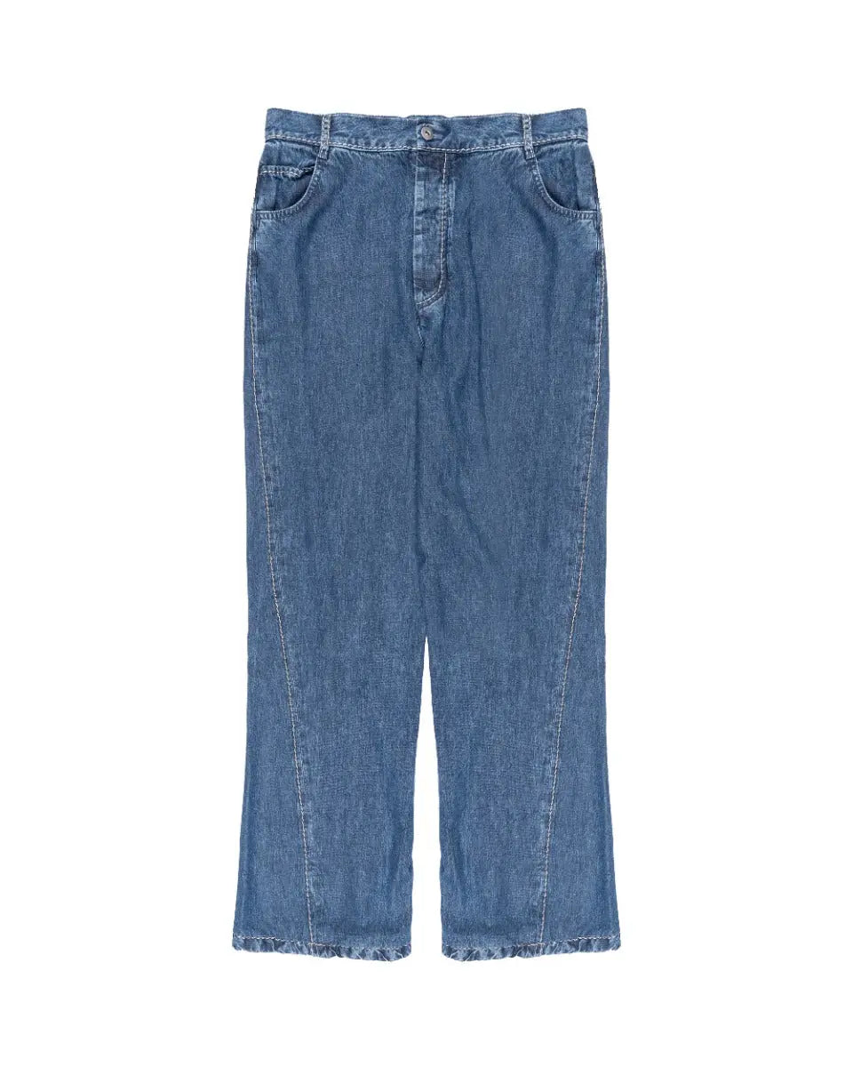 Bottega Veneta contrast-stitching fluid denim pants Bottega Veneta