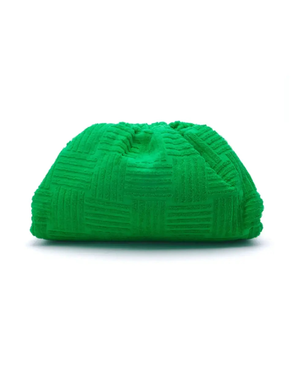Bottega Veneta green towel jacquard teen pouch bag