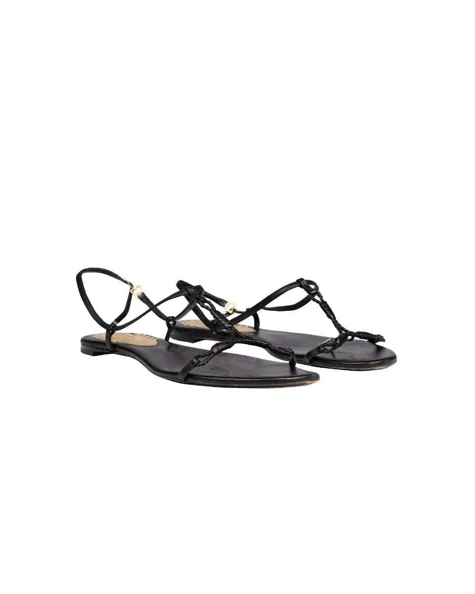 Bottega Veneta skórzane sznurowane sandały