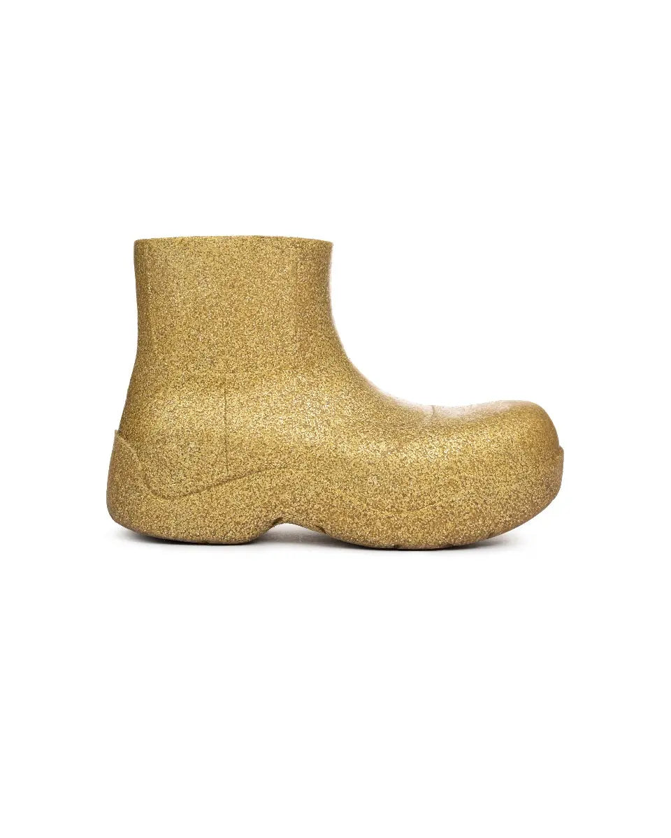Bottega Veneta Puddle golden ankle boots