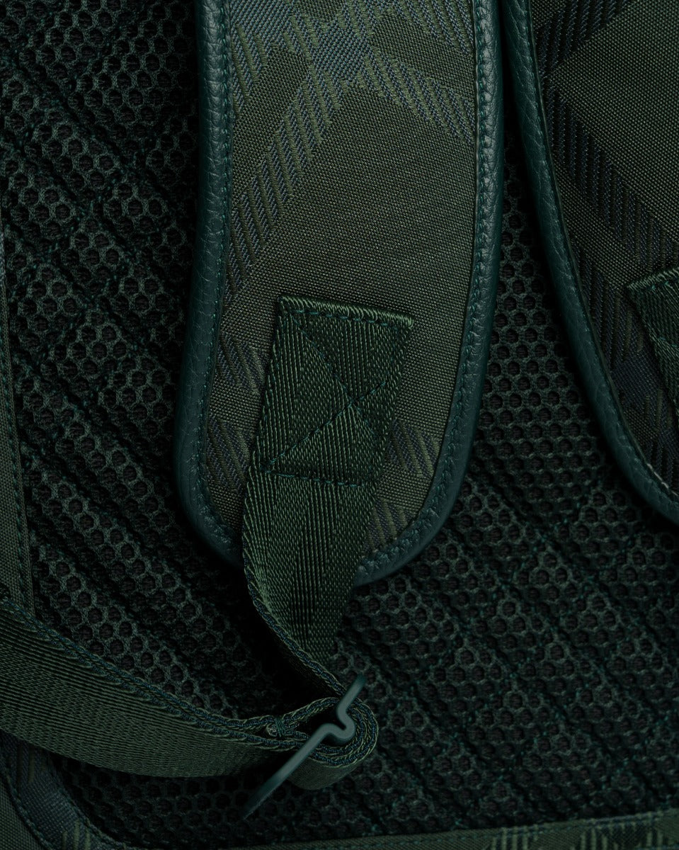 Burbbery Vine Green nylon-blend checked backpack