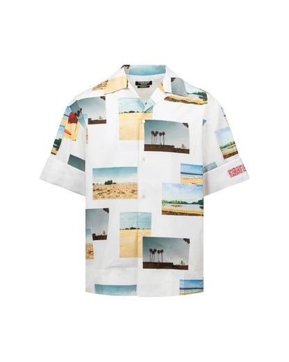 Calvin Klein 205W39NYC camp-collar printed poplin shirt Calvin Klein 205w39nyc