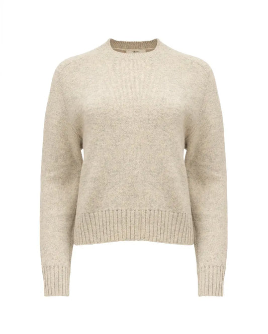 Celine beige cashmere raglan sweater Celine