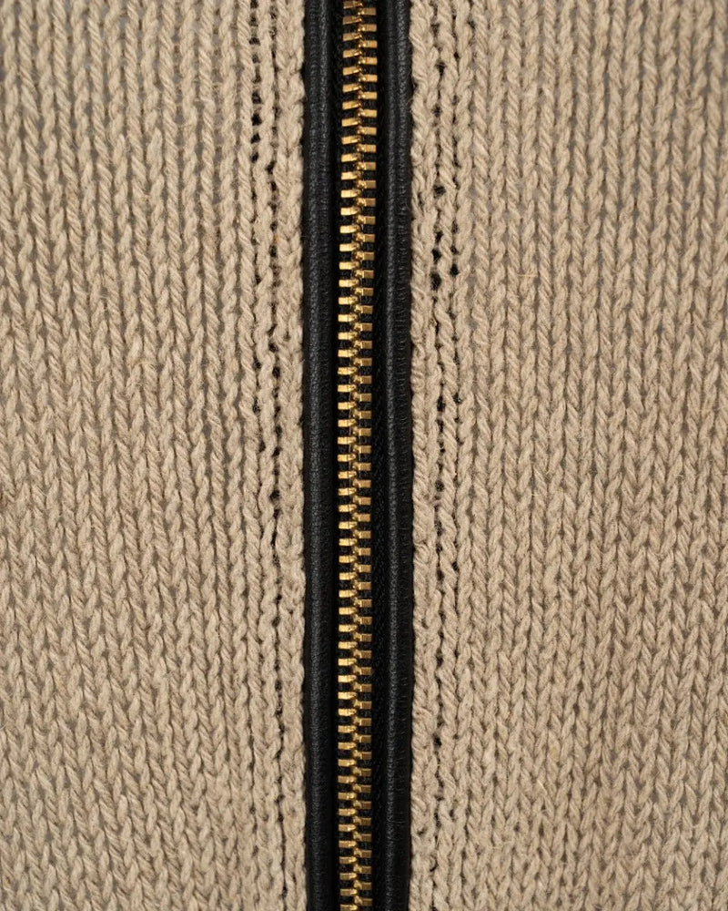Celine knitted quarter zip sweater thumbnail