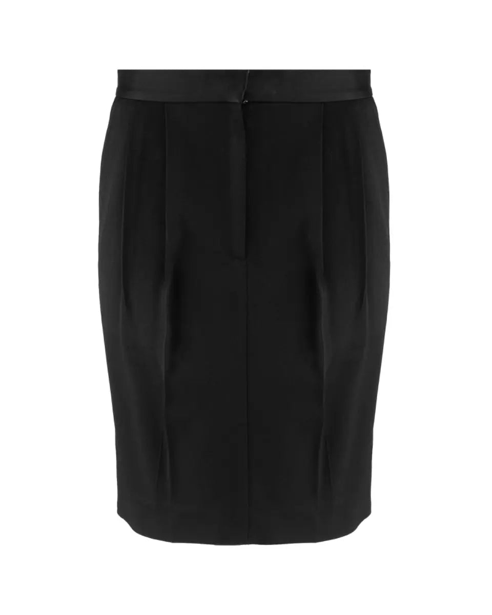 Celine satin waist black pleated skirt Celine