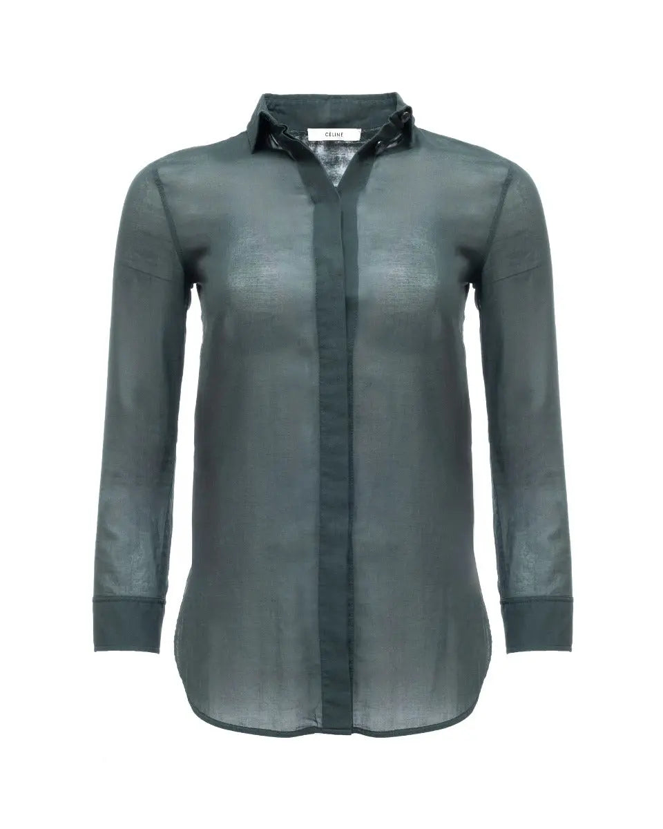 Celine sheer green button-up shirt Celine