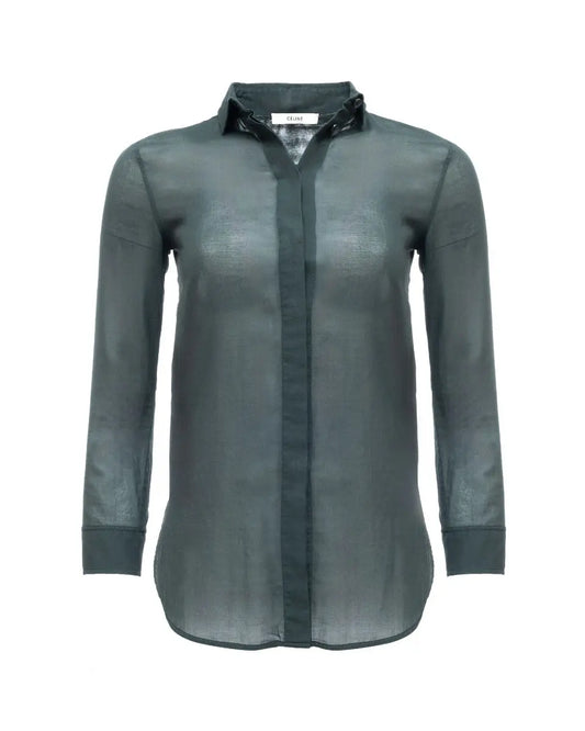Celine sheer green button-up shirt Celine