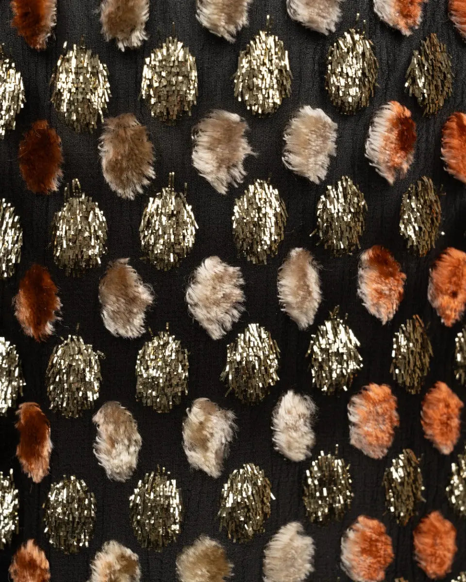 Celine sheer silk polka dot tinsel dress