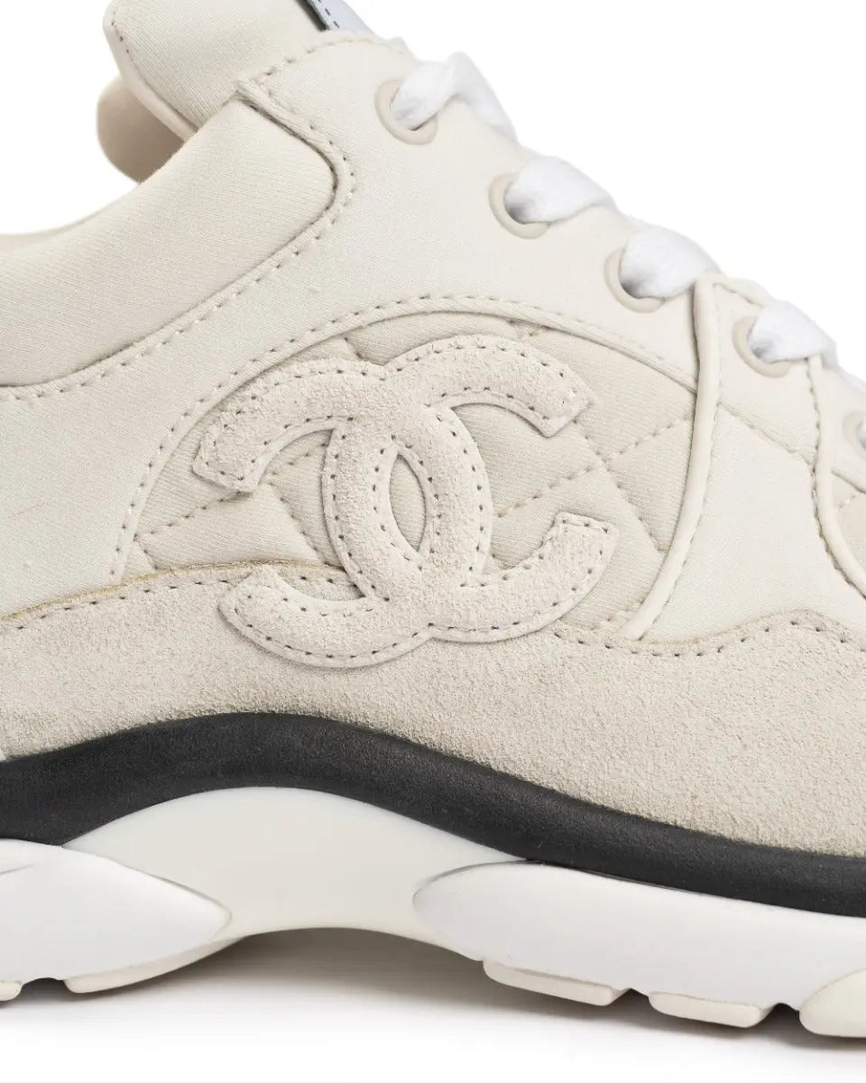 Chanel "CC" logo suede runner sneakers