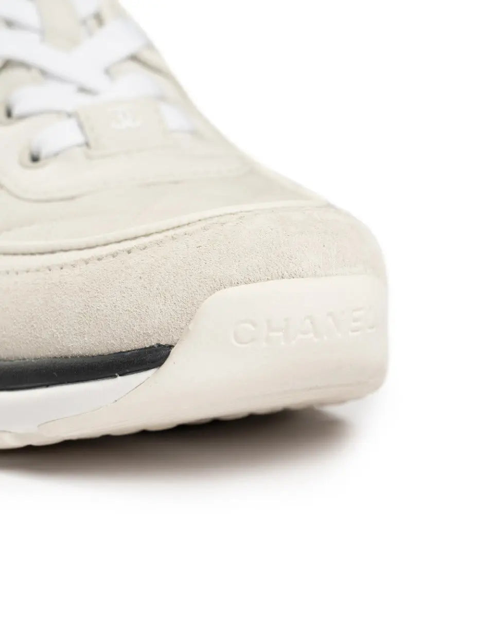 Chanel "CC" logo suede runner sneakers