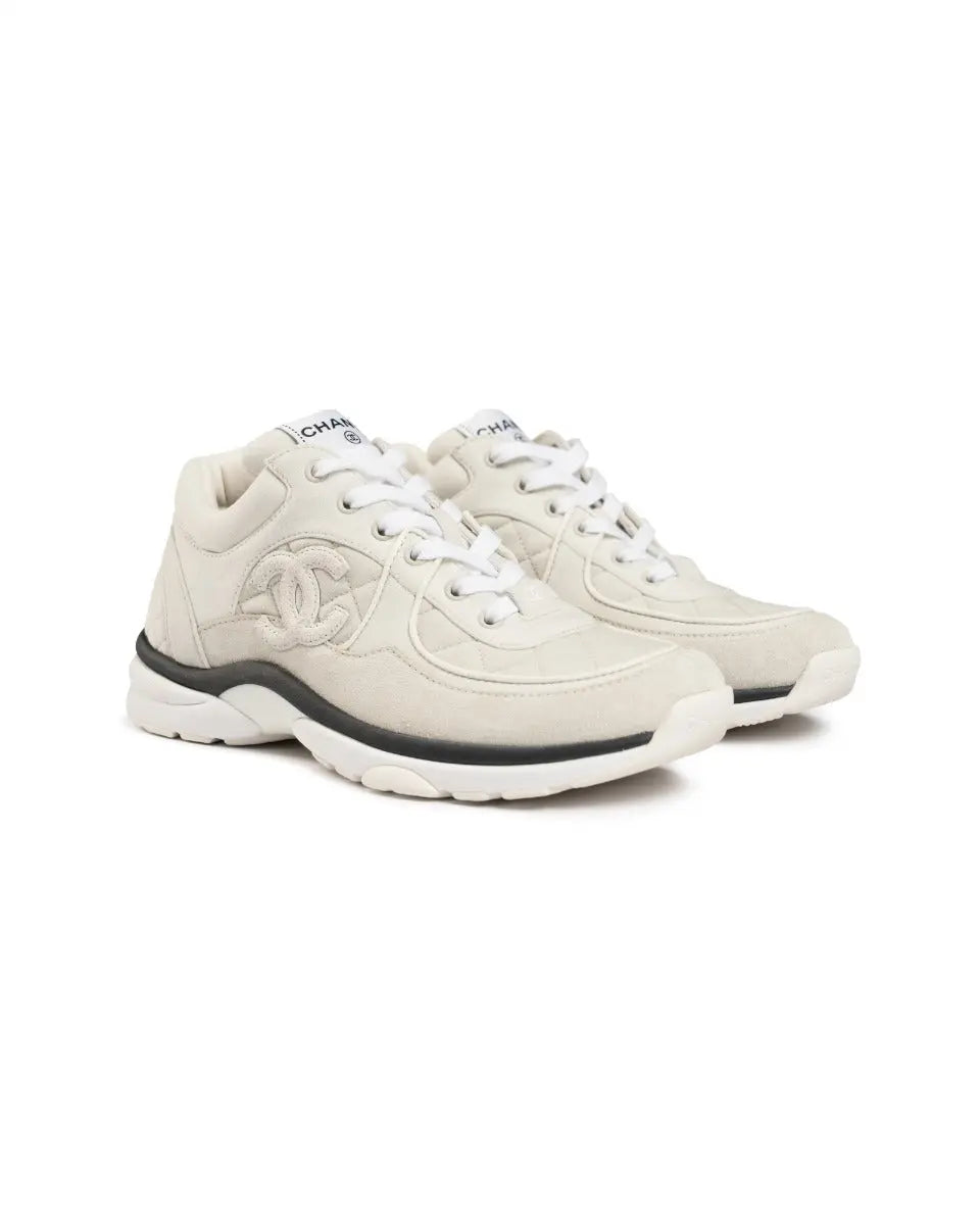 Chanel "CC" logo suede runner sneakers