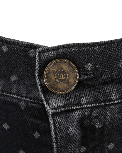 Chanel "CC" polka dot monogram slim jeans Chanel