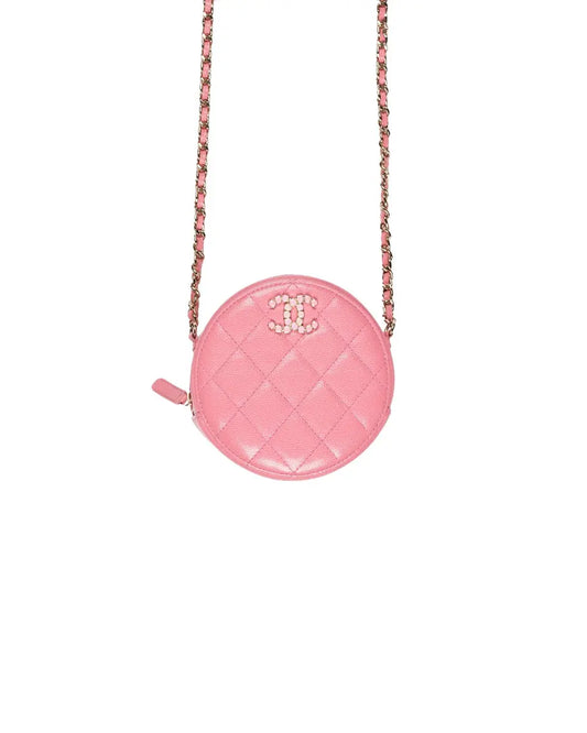 Chanel Caviar Gripoix "CC" round clutch bag Chanel