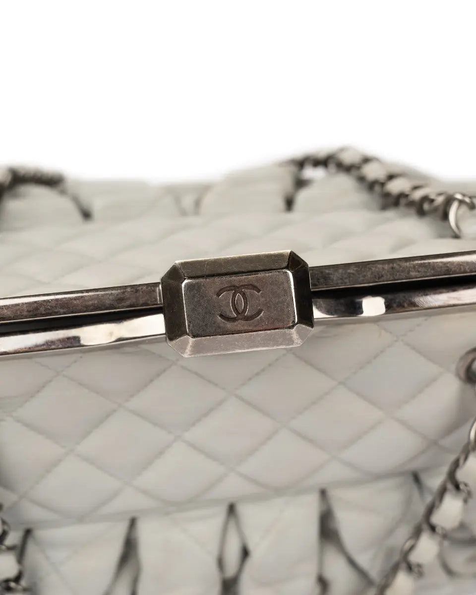 Chanel Chic Frame quilted light grey bag Chanel