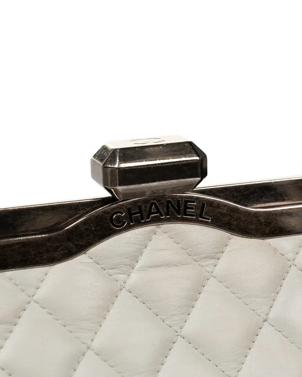 Chanel Chic Frame quilted light grey bag