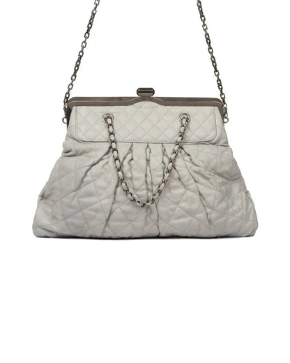 Chanel Chic Frame quilted light grey bag Chanel