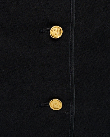 Chanel gold-buttoned laine pencil skirt Chanel