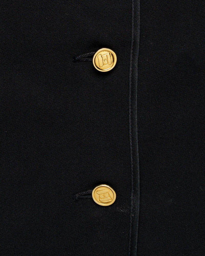 Chanel gold-buttoned laine pencil skirt thumbnail