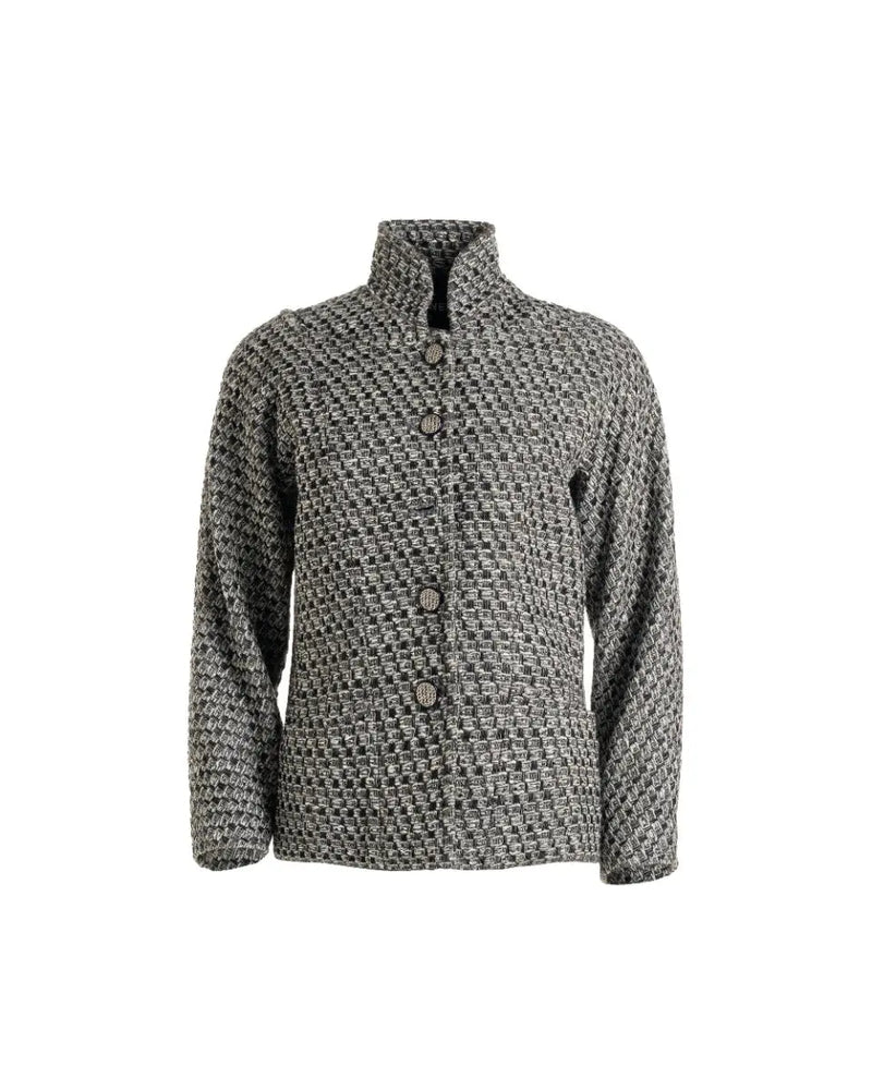 Chanel Tweed metallic grey laine & viscose blazer jacket Chanel