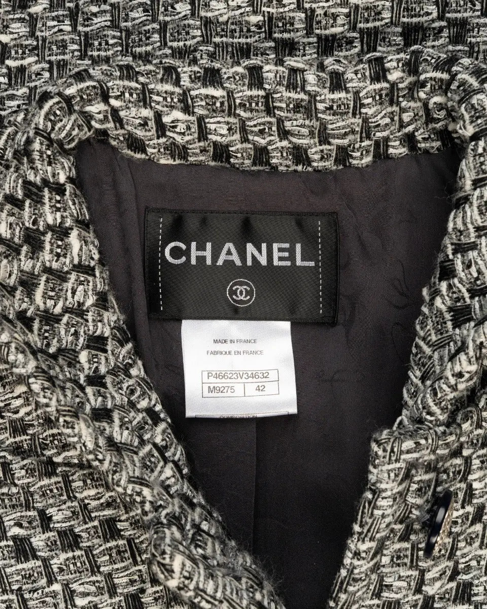 Chanel Tweed metallic grey laine & viscose blazer jacket Chanel
