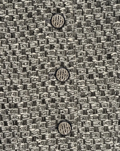Chanel Tweed metallic grey laine & viscose blazer jacket Chanel