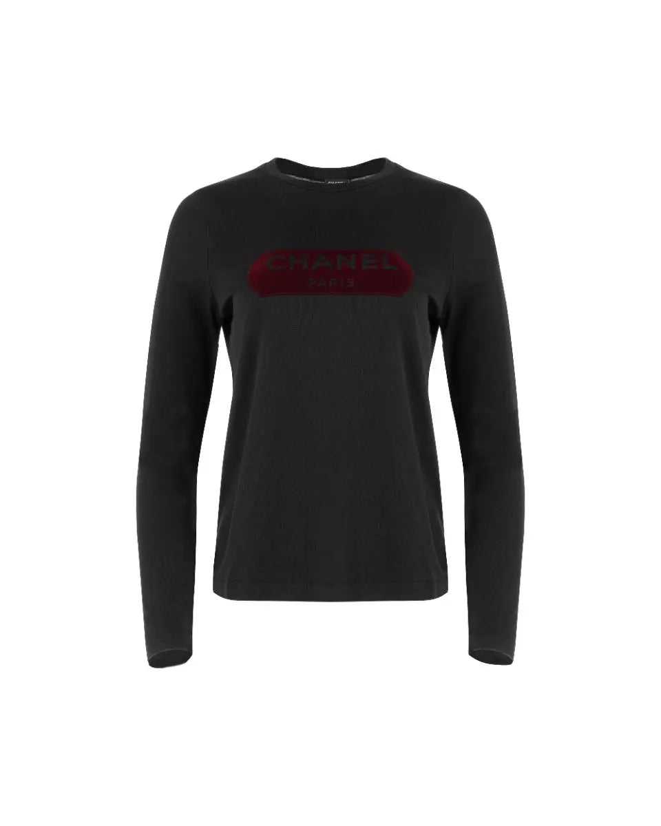 Chanel Uniform velvet logo spell-out long sleeve t-shirt Chanel