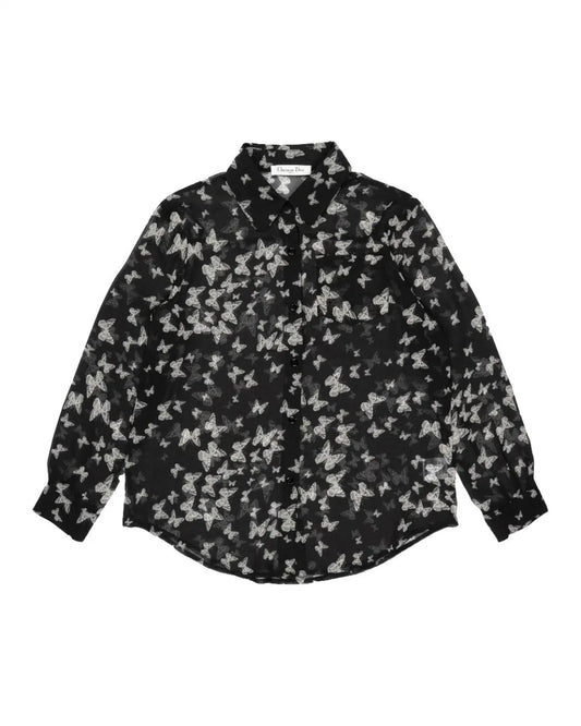 Christian Dior butterfly transparent button-up shirt Dior