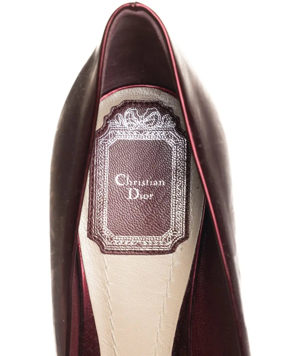 Christian Dior metallic red heels
