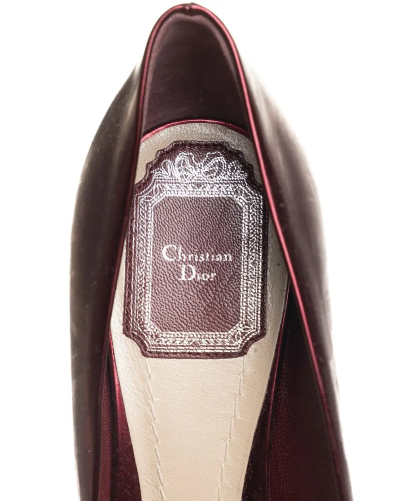 Christian Dior metallic red heels thumbnail