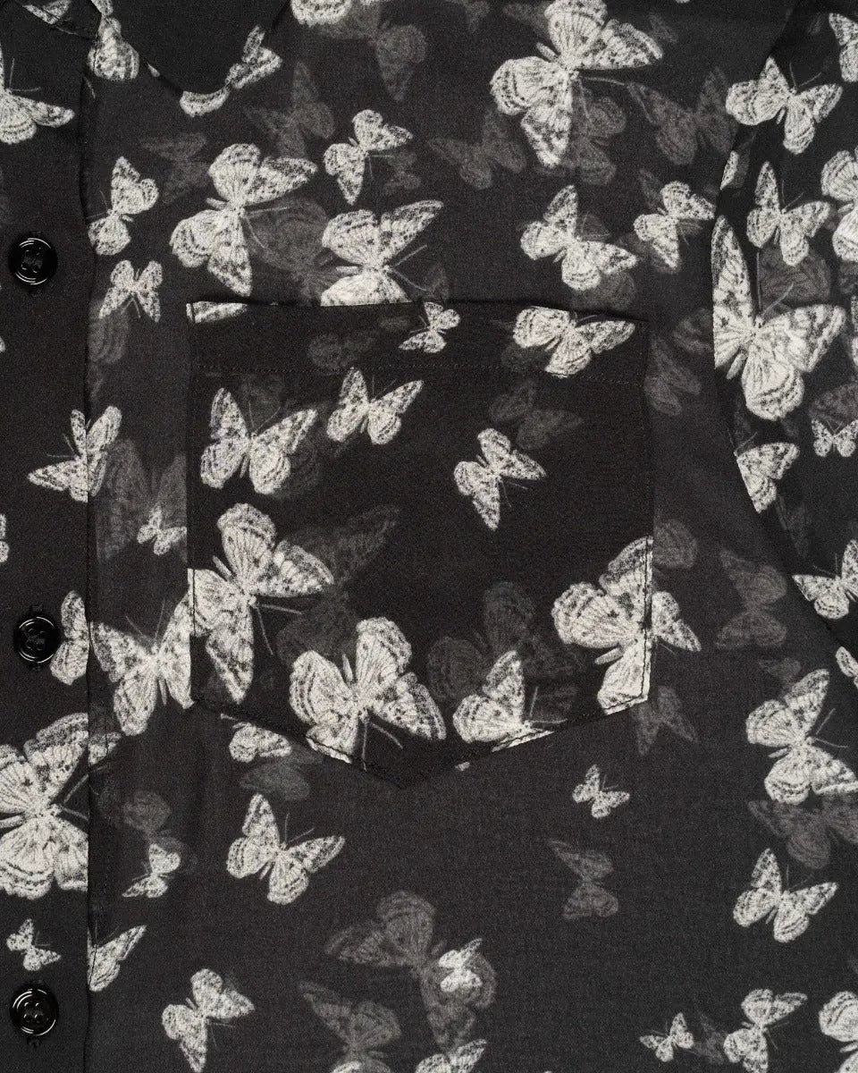 Christian Dior butterfly transparent button-up shirt