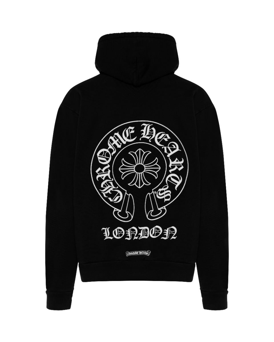 Chrome Hearts London Exclusive Horseshoe logo black hoodie