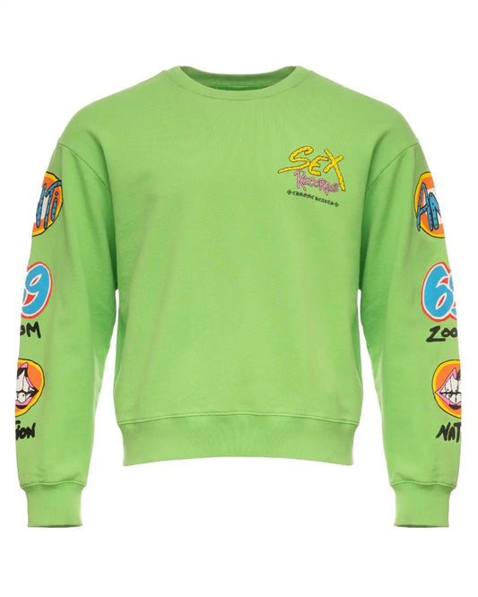 Chrome Hearts Matty Boy "Sex Records" green crewneck sweatshirt Chrome Hearts