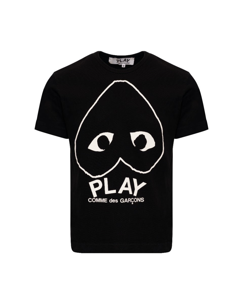 COMME des GARÇONS upside down heart logo black t-shirt