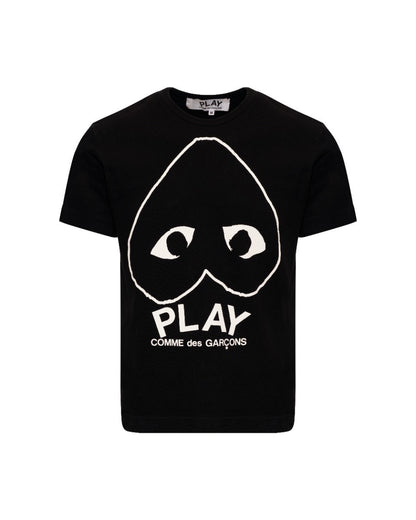 COMME des GARÇONS upside down heart logo black t-shirt COMME des GARÇONS