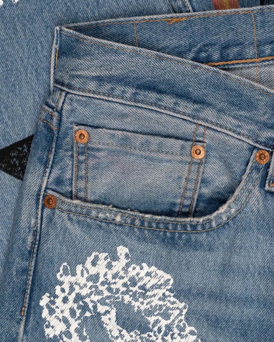 Denim Tears Virgil Abloh "Message in a Tear" printed Levi's jeans