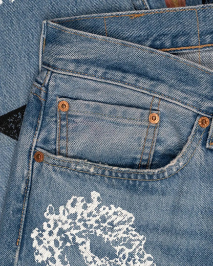 Denim Tears Virgil Abloh "Message in a Tear" printed Levi's jeans Denim Tears