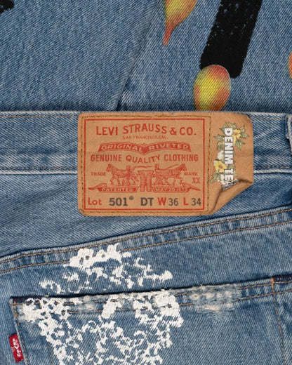 Denim Tears Virgil Abloh "Message in a Tear" printed Levi's jeans Denim Tears