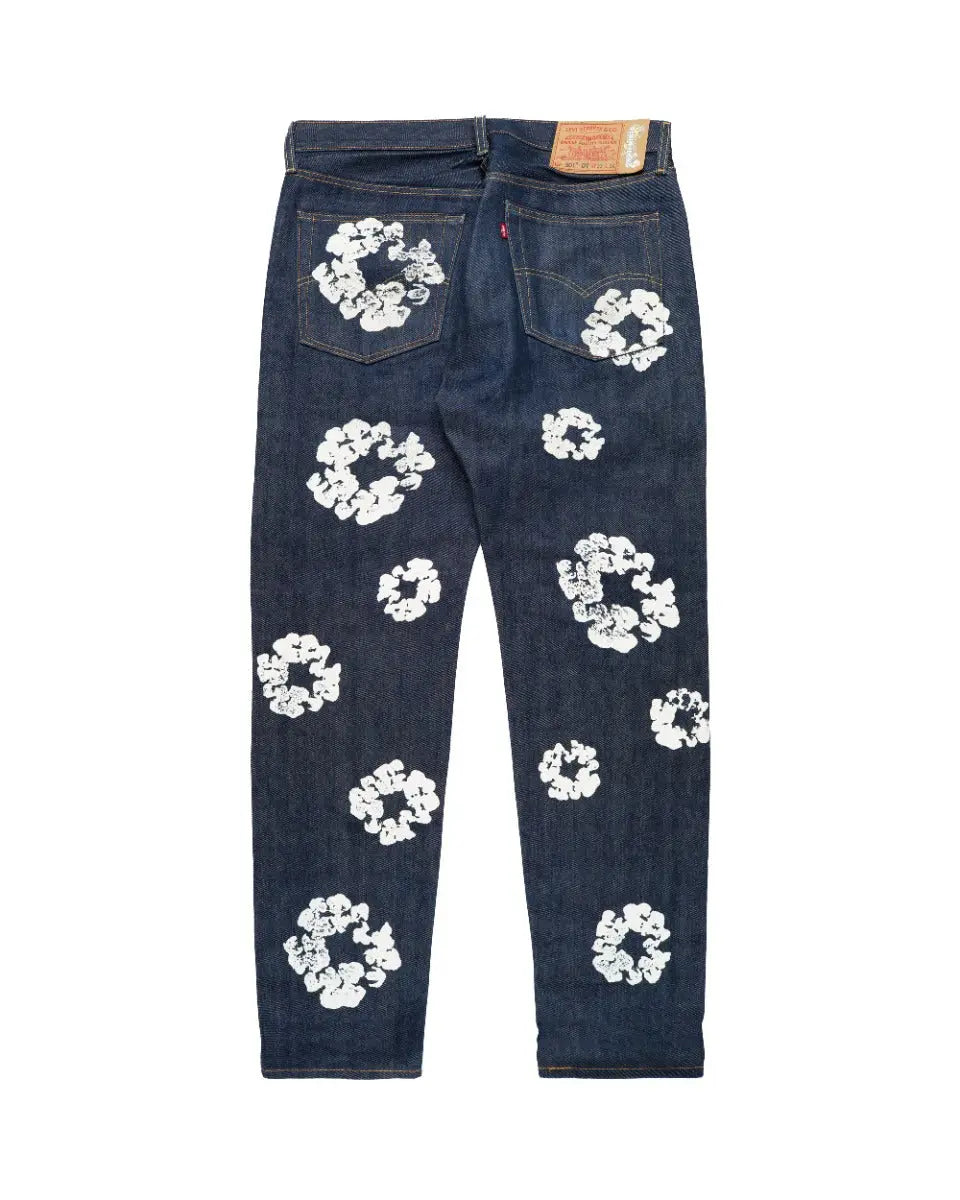 Denim Tears x Levi's wreath-print selvedge jeans