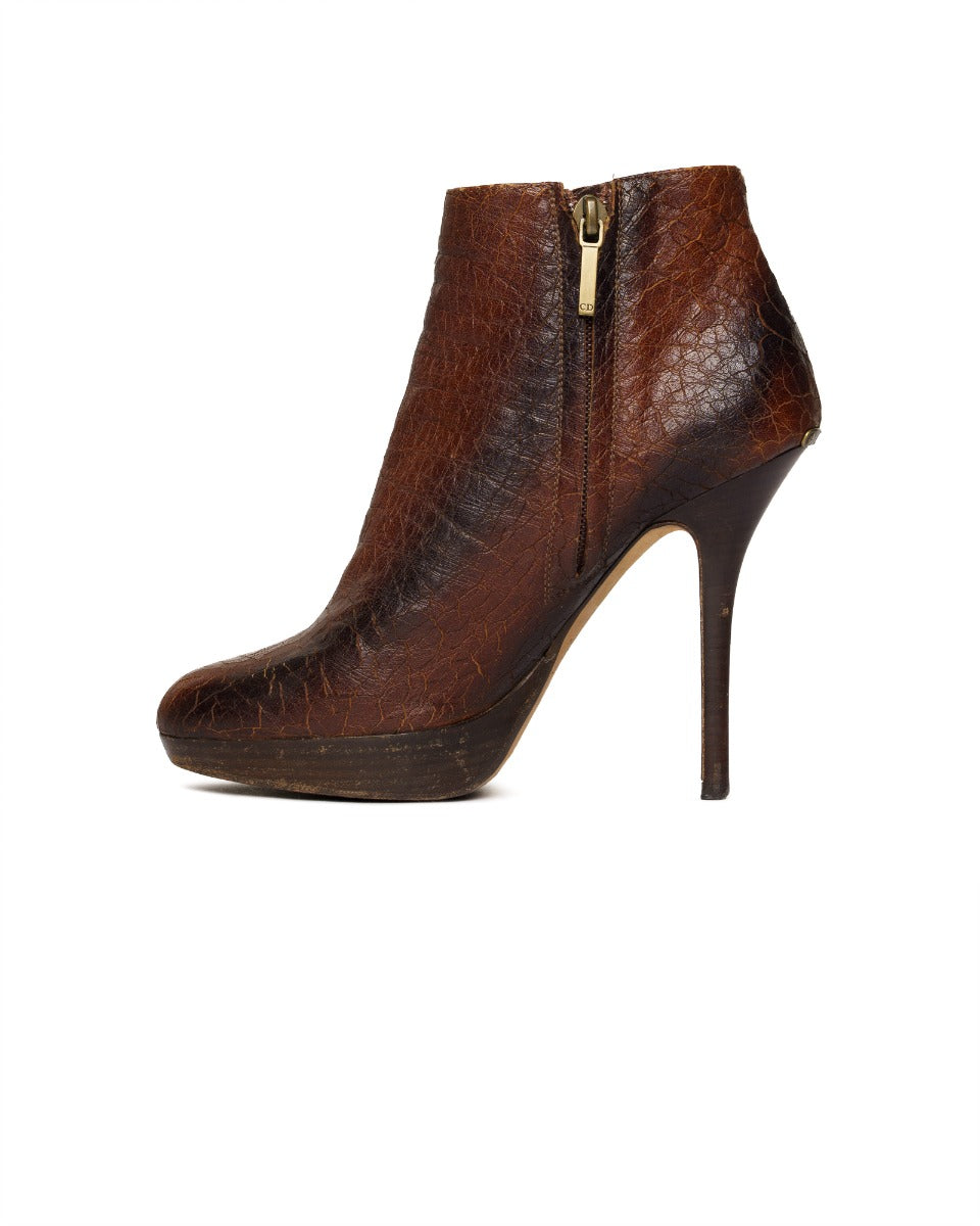 Dior brown leather ankle heels Dior