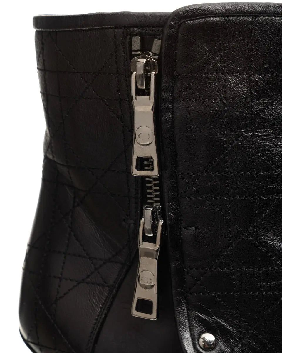 Dior Guetre Cannage ankle heel boots