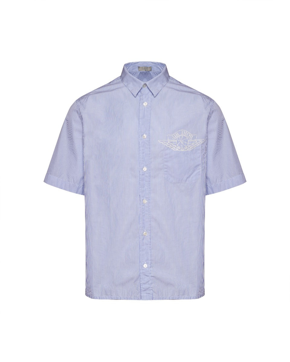 Dior x Air Jordan Air Dior pinstripe short sleeve button-up shirt