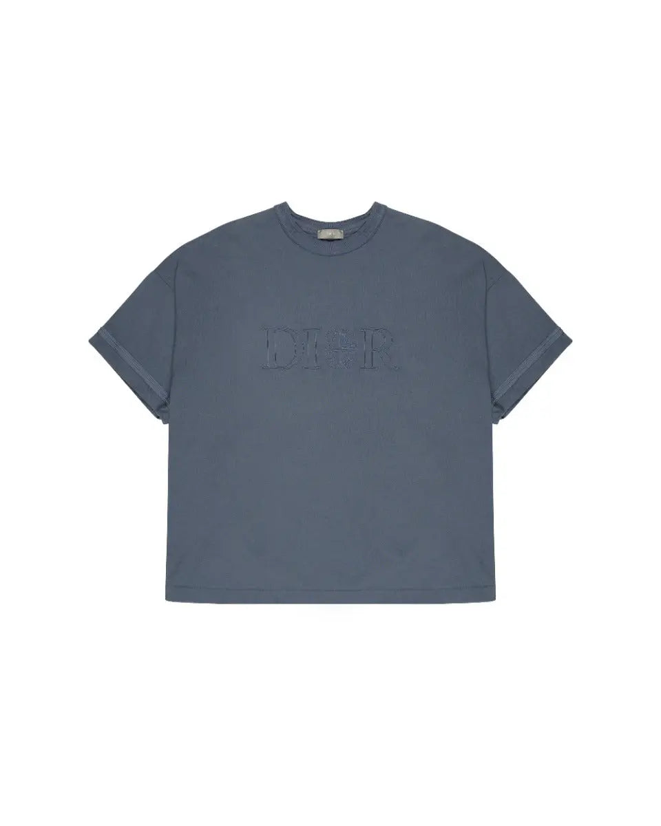 Dior x Stone Island oversized compass logo graish blue t-shirt Dior