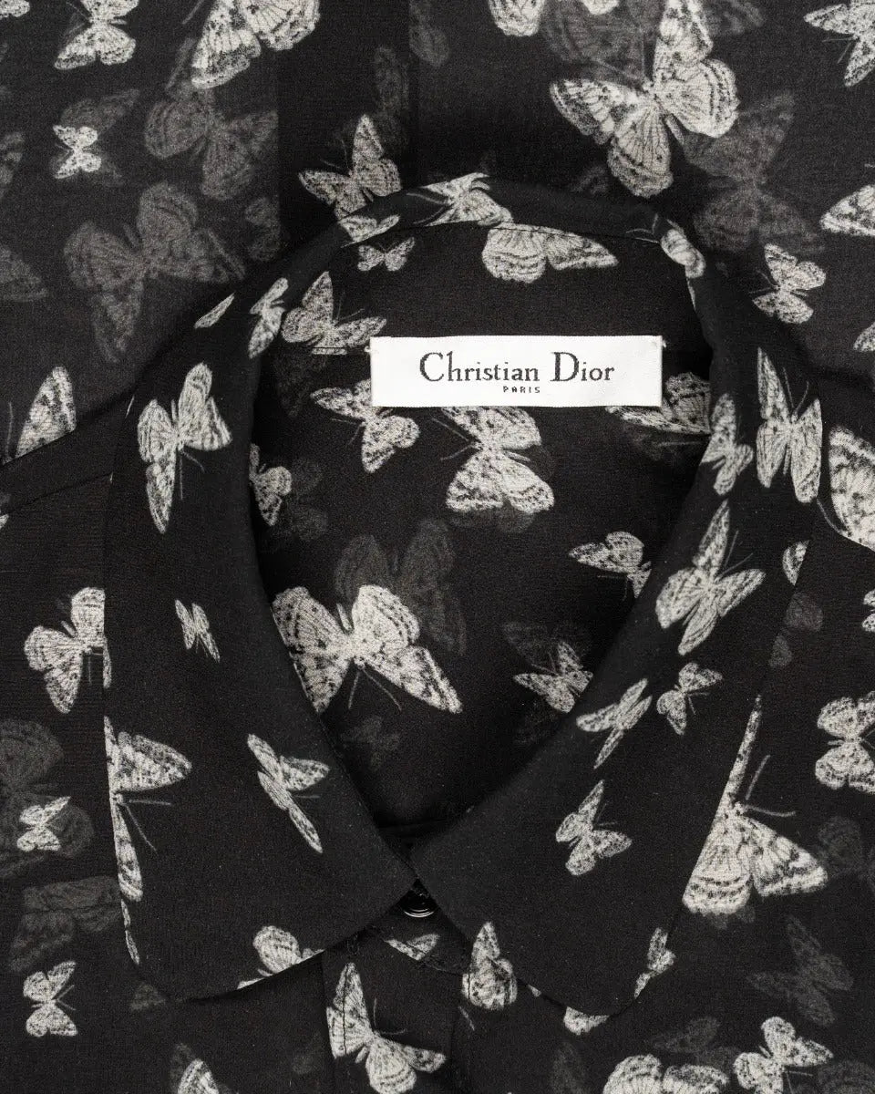 Christian Dior butterfly transparent button-up shirt Dior