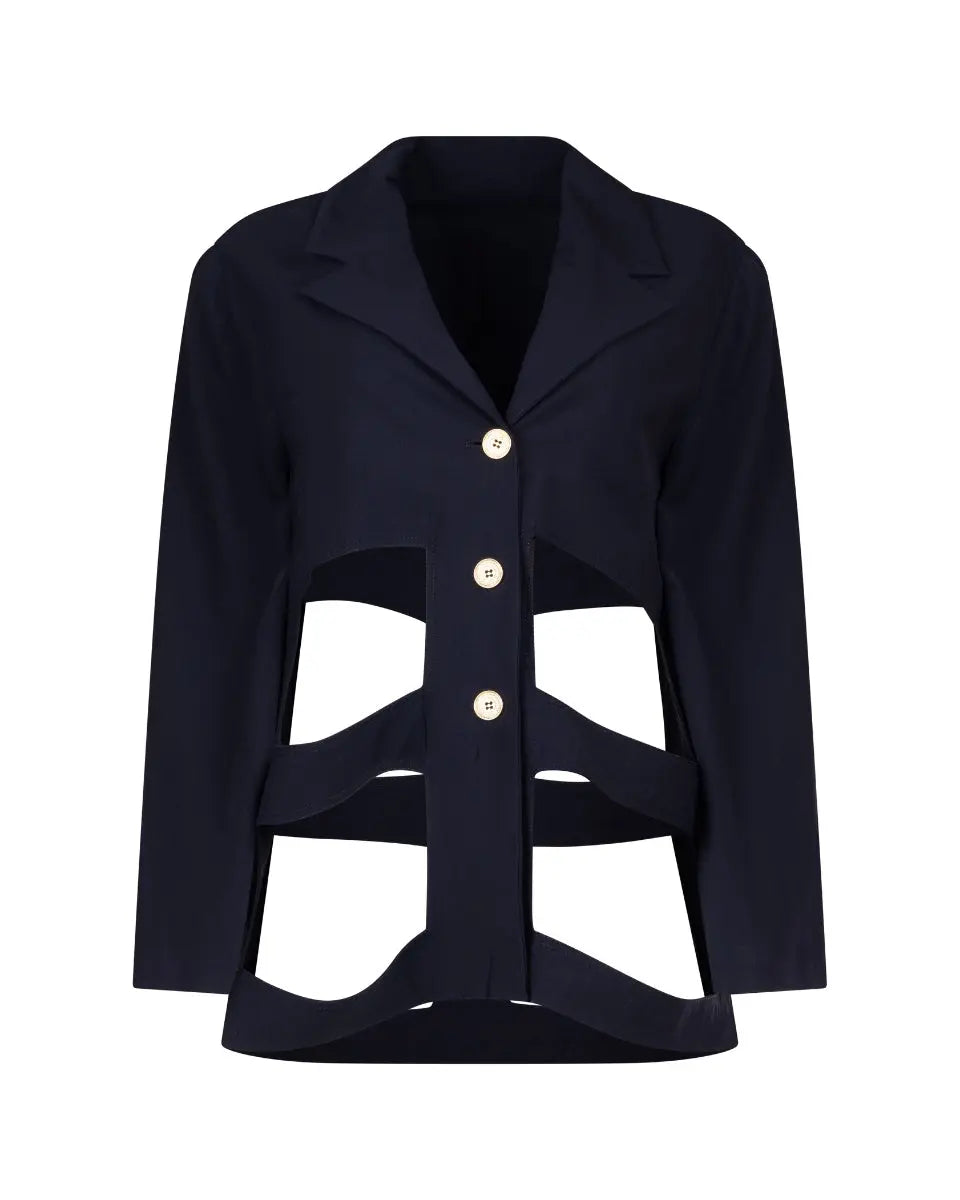 Dirk Van Saene cut-out panels blazer jacket Dirk Van Saene