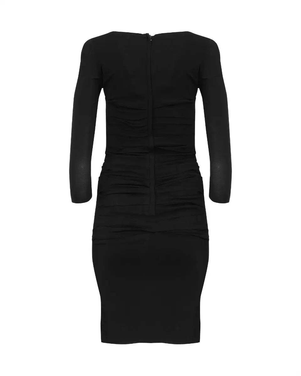 Dolce&Gabbana black draped long sleeve dress